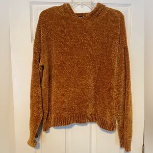 Hooded Knit Cropped Sweater